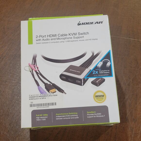 IOGEAR GCS62HDPKIT 2-Port HDMI and DisplayPort Cable KVM Kit with Audio Open box - Picture 3 of 11